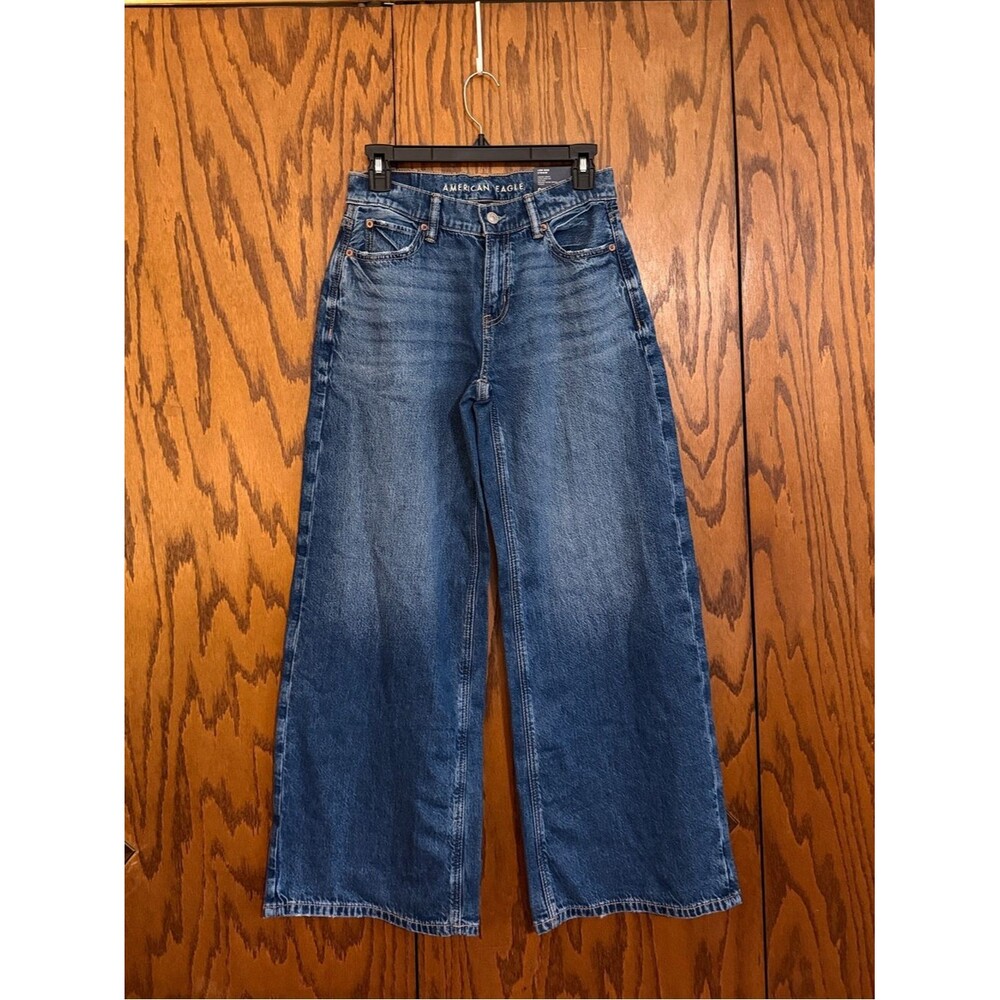 American Eagle Dreamy Drape Ultra Wide Leg Jeans 23W Short NWT